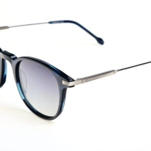 Genesis Washington 2026 – Polarized Round Sunglasses | Navy Acetate Frame with Metal Temples, UV400 Protection