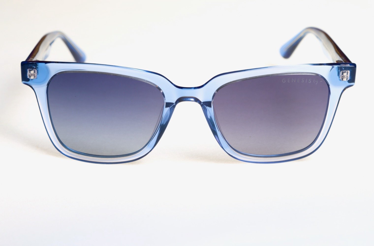 Genesis Miami 2026 – Polarized Square Sunglasses | Light Blue Acetate Frame, UV400 Protection - Image 2