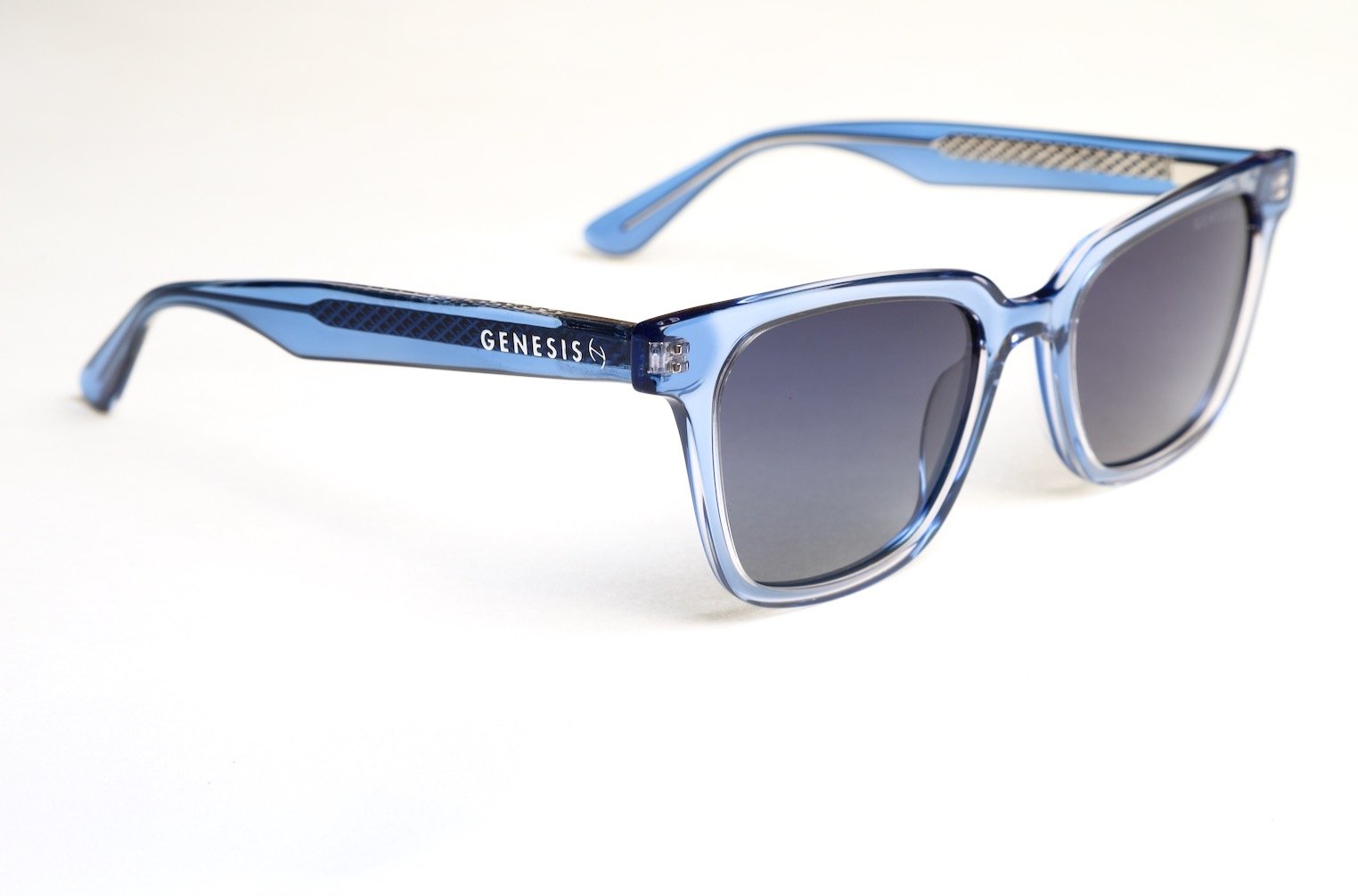 Genesis Miami 2026 – Polarized Square Sunglasses | Light Blue Acetate Frame, UV400 Protection - Image 3